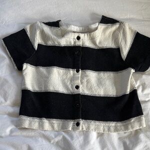 Ace and Jig Black and White Striped Blouse Small